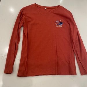 shein orange saturn shirt m